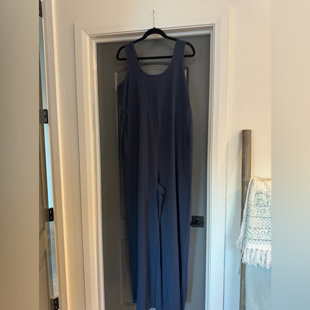 Athleta Navy Passenger Jumpsuit Large Tall NWT